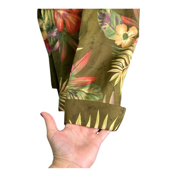 Peck & Peck green floral open front blazer size 10 - Picture 6 of 8